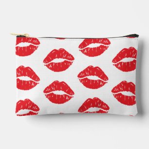 Pochette À Accessoires Lèvres Rouges, Rouge À Lèvres, Baiser, Motif Des L