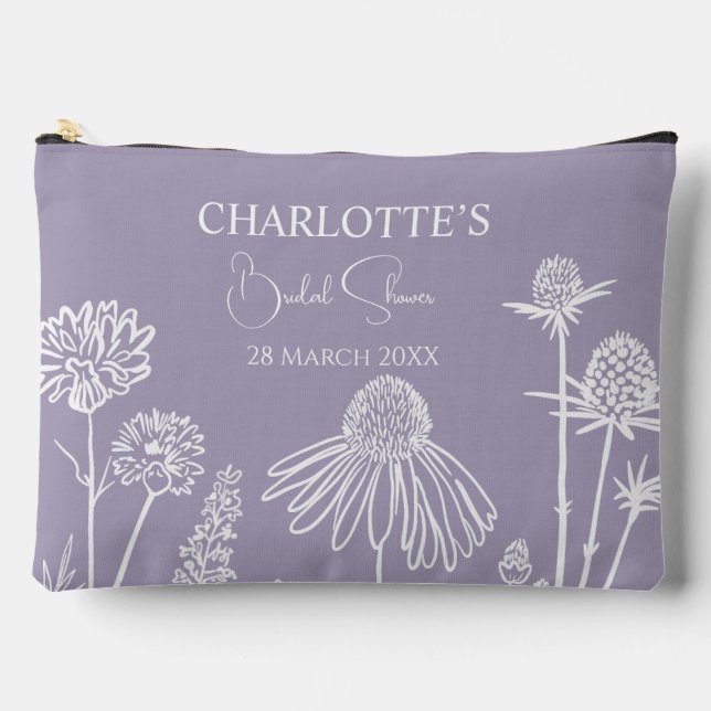 Pochette À Accessoires Lilac Fleurs sauvages Fête des mariées florale cro (Recto)
