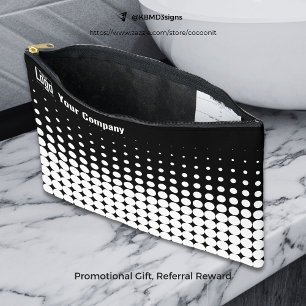 Pochette À Accessoires Logo de la société Promo demi-ton noir et blanc