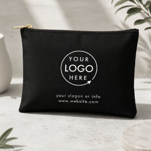 Pochette À Accessoires Logo d'entreprise Moderne Élégant Tendance Noir