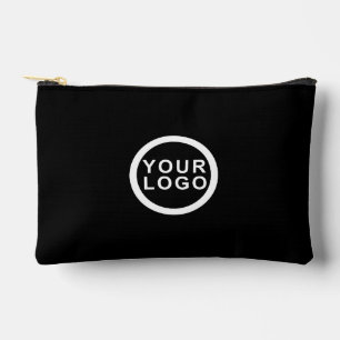 Pochette À Accessoires Logo d'entreprise simple élégant moderne noir