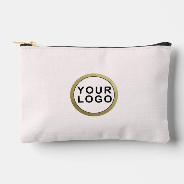 Pochette À Accessoires Logo d'entreprise Simple Élégant Moderne Rose (Recto)