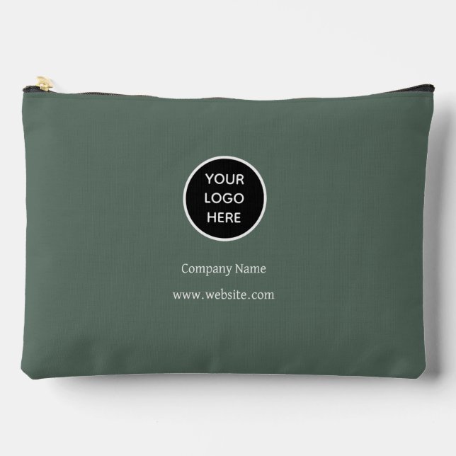 Pochette À Accessoires Logo personnalisé Entreprise Sage Green Entreprise (Recto)