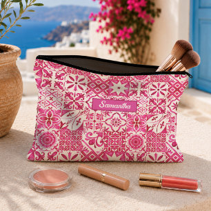 Pochette À Accessoires Majolique rouge sicilien méditerranéen d'été