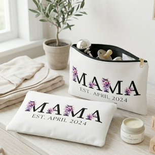 Pochette À Accessoires Mama Floral Texte Nouvelle Maman