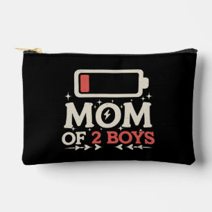 Pochette À Accessoires Maman de 2 garçons batterie faible Mère drôle de l