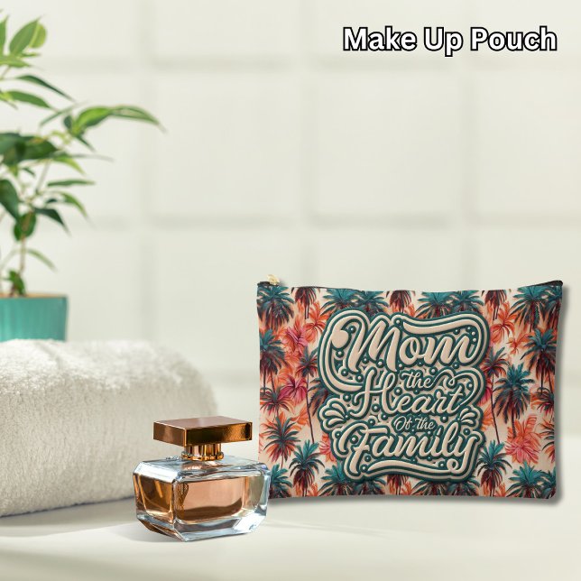 Pochette À Accessoires Maman le coeur de la famille Motif tropical (Créateur téléchargé)