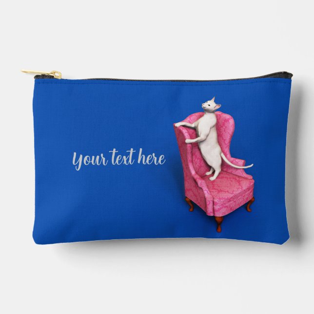 Pochette À Accessoires Manche d'ordinateur pour chat oriental blanc (Recto)