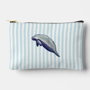 Pochette À Accessoires Maquillage côtier Manatee à bande bleue