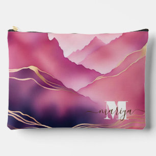 Pochette À Accessoires Marbre métallique rose or