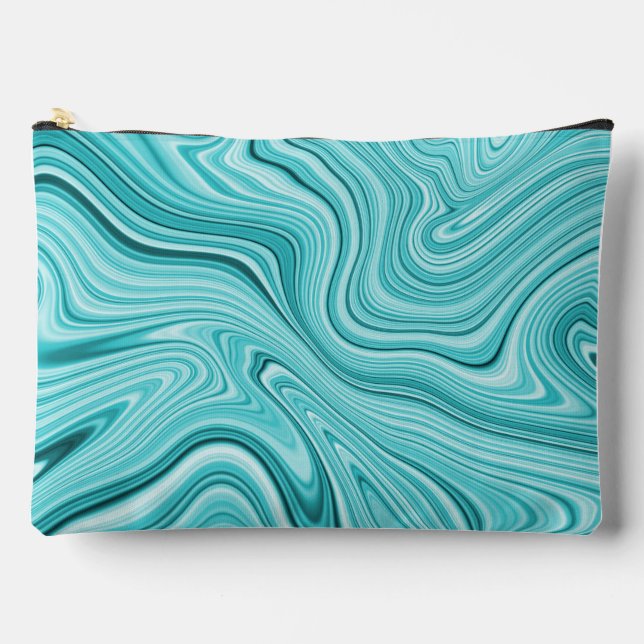Pochette À Accessoires Marbre turquoise moderne (Recto)