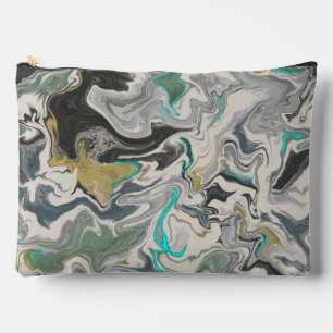 Pochette À Accessoires Marbrure de pierre avec grandes veines de turquois