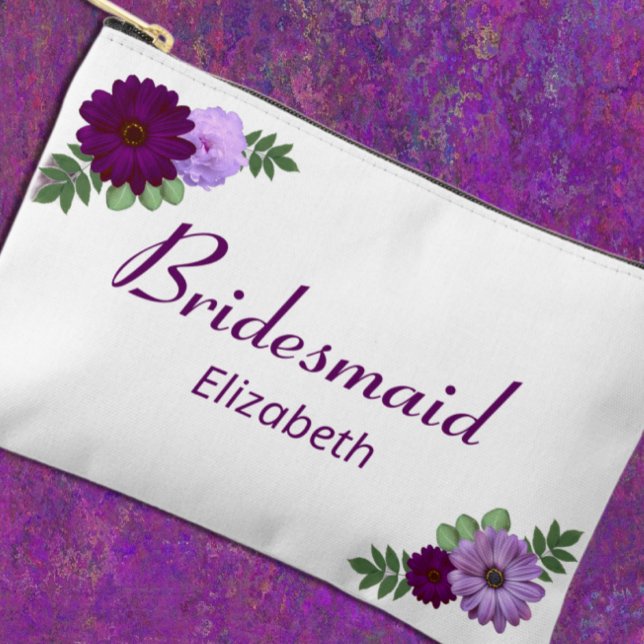Pochette À Accessoires Mariage floral de pivoine violette (Créateur téléchargé)