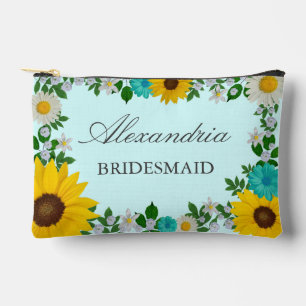 Pochette À Accessoires Mariage floral rustique Tournesol Daisy