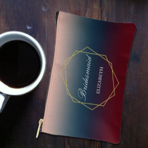 Pochette À Accessoires Mariage géométrique Blush de la marine de Bourgogn