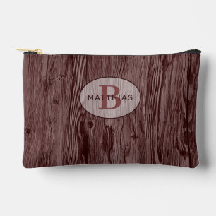 Pochette À Accessoires Maroon foncé sur mesure Motif de bois rouge