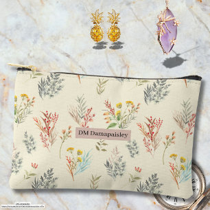 Pochette À Accessoires Marque fleur sauvage rustique de classe texte pers