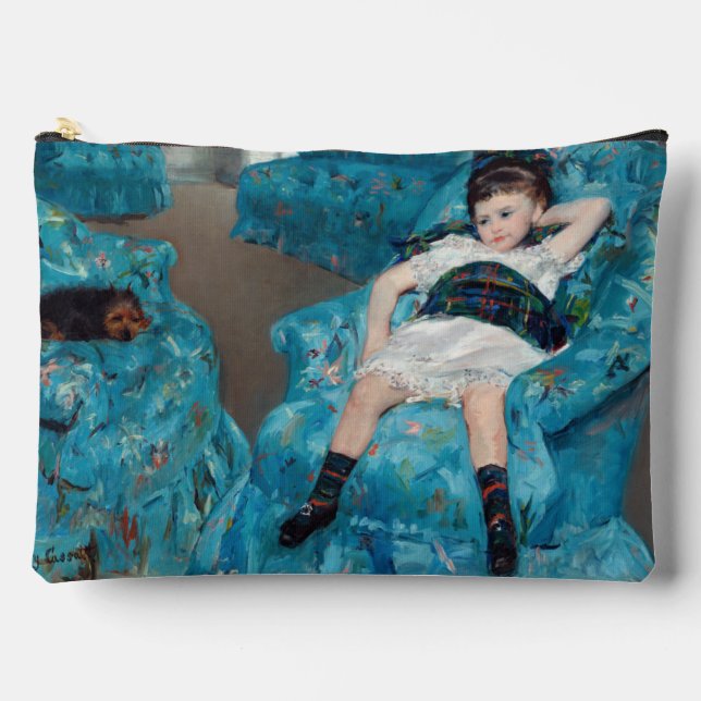 Pochette À Accessoires Mary Cassatt - Petite fille dans un fauteuil bleu (Recto)