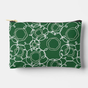 Pochette À Accessoires Matrice florale abstraite (vert foncé) Beaux-arts