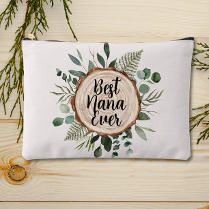 Pochette À Accessoires Meilleur Nana jamais Bois rustique et feuillage