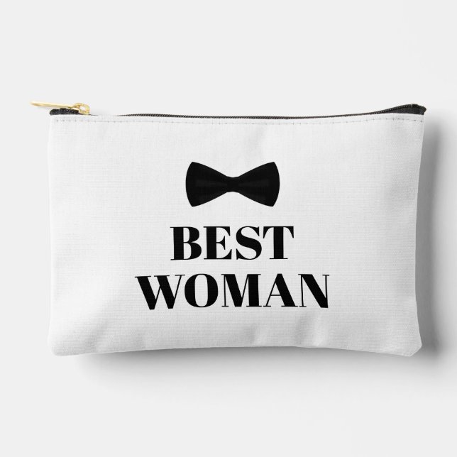 Pochette À Accessoires meilleure femme noir cravate arc mariage élégant (Recto)