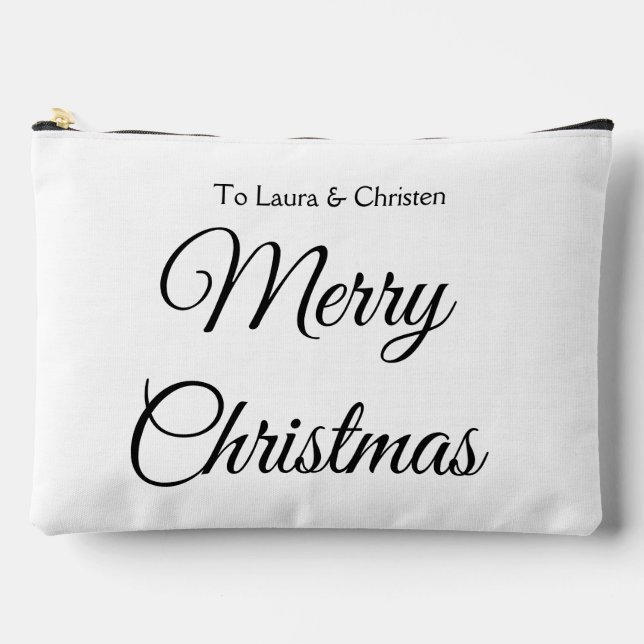 Pochette À Accessoires Merry Christmas add name text custom family gift (Recto)