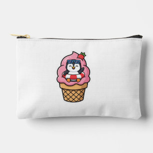 Pochette À Accessoires Mignon Kawaii Manchot Cône de Glace Été Plage Été