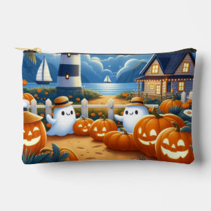 Pochette À Accessoires Mignon, Nautique/côtier Halloween fantôme/citrouil