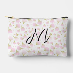 Pochette À Accessoires Minimaliste Rose Pâle Blush Initiale