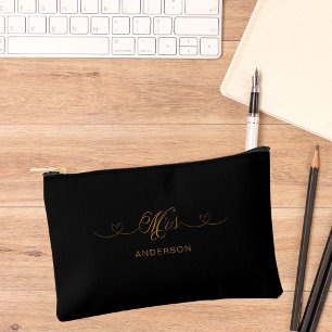 Pochette À Accessoires Mme Newlysée en or noir