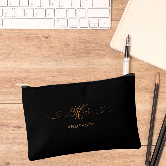 Pochette À Accessoires Mme Newlysée en or noir (Créateur téléchargé)