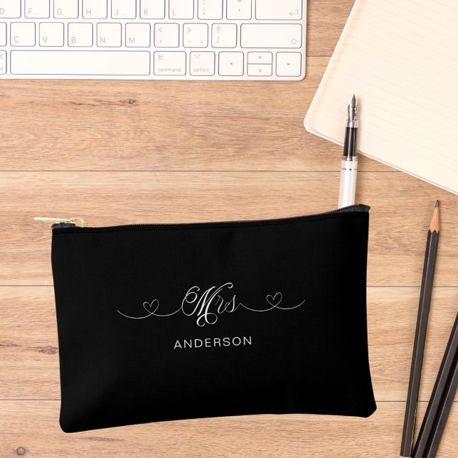 Pochette À Accessoires Mme newlysée noir blanc (Créateur téléchargé)