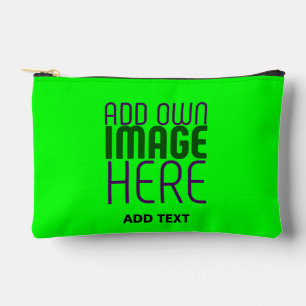 POCHETTE À ACCESSOIRES MODELE DE TEXTE D'IMAGE NEON VERT MODIFIABLE