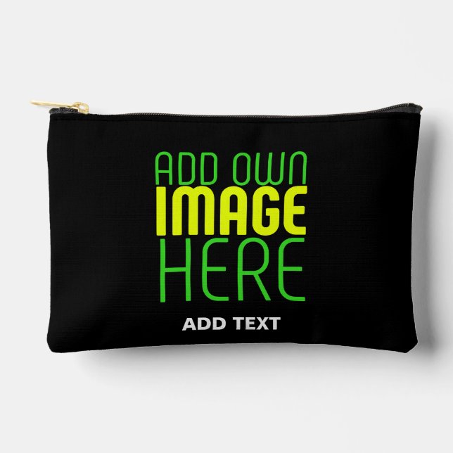 POCHETTE À ACCESSOIRES MODÈLE DE TEXTE D'IMAGE NOIRE SIMPLE ET MODERNE (Recto)