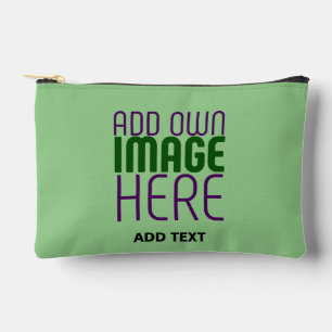 POCHETTE À ACCESSOIRES MODÈLE DE TEXTE D'IMAGE VERT MENTHE ÉDITABLE MODER