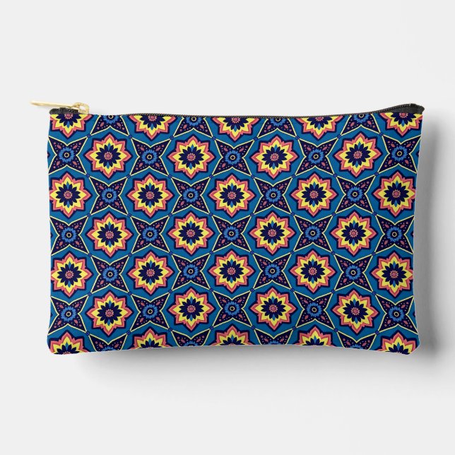 Pochette À Accessoires Modèle floral géométrique Boho dynamique (Recto)
