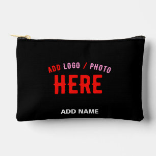 POCHETTE À ACCESSOIRES MODERNE ET MODERNE PERSONNALISABLE NOIR VÉRIFIÉ