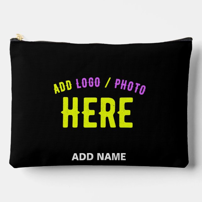 POCHETTE À ACCESSOIRES MODERNE ET MODERNE PERSONNALISABLE NOIR VÉRIFIÉ (Recto)