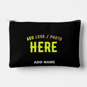 POCHETTE À ACCESSOIRES MODERNE ET MODERNE PERSONNALISABLE NOIR VÉRIFIÉ