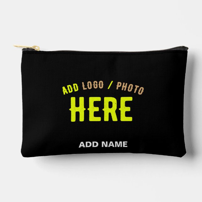 POCHETTE À ACCESSOIRES MODERNE ET MODERNE PERSONNALISABLE NOIR VÉRIFIÉ (Recto)