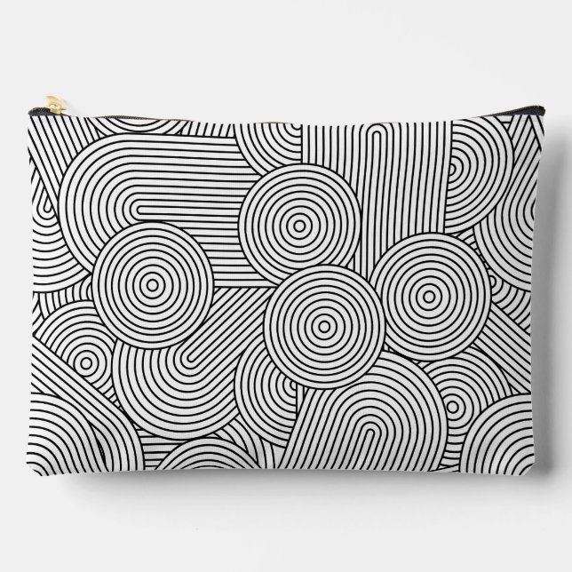 Pochette À Accessoires Moderne Géométrique Milieu de Siècle Arch Noir Bla (Recto)