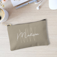 Moderne monogramme de nom écriture beige