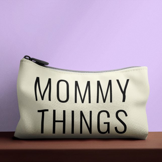 Pochette À Accessoires Mommy Things Essentials Black Script Neutral (Créateur téléchargé)