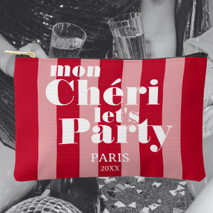 Pochette À Accessoires Mon Cherie Faisons la fête Cherry Red Bold Stripe