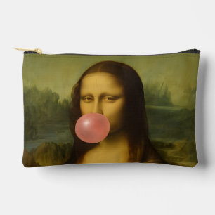 Pochette À Accessoires Mona Lisa soufflant de bulle rose