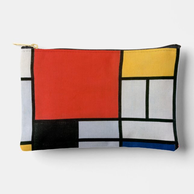 Pochette À Accessoires Mondrial Composition Rouge Jaune Bleu Noir (Recto)
