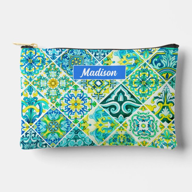Pochette À Accessoires Monnaie mexicaine tuiles méditerranéennes sicilien (Recto)