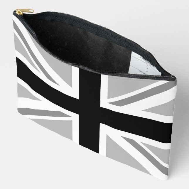 Pochette À Accessoires Monochrome Union Jack/Drapeau (Ouvrir)