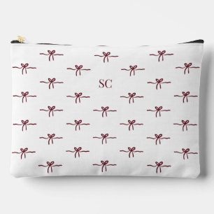 Pochette À Accessoires Monogram Bordeaux Nœud Blanc Grand Voyage Moderne