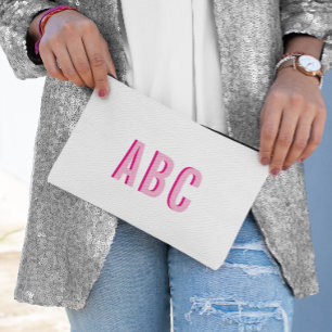 Pochette À Accessoires Monogramme à 3 lettres Bold Sport rose chaud